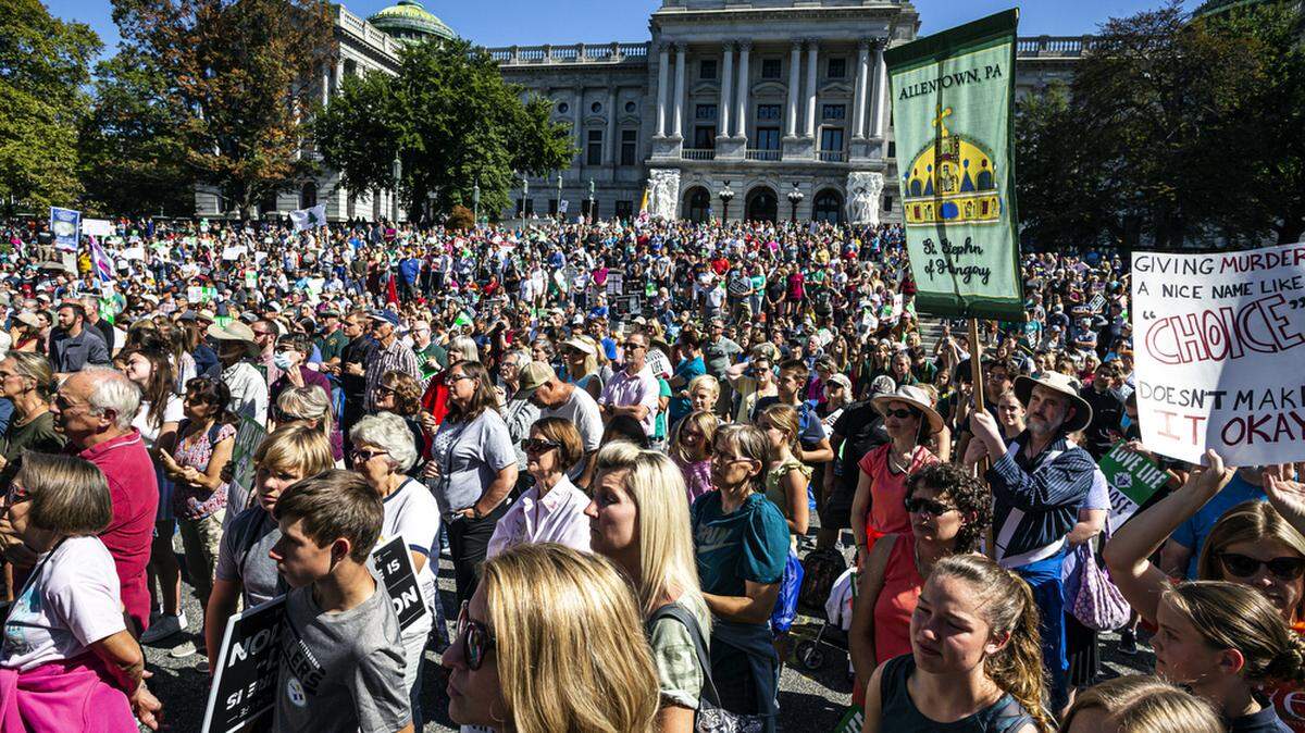 March for Life, and the Pennsylvania Family Institute, host the Pennsylvania March for Life at the state Capitol on Monday. Marchers at the event called on legislators to protect unborn children.