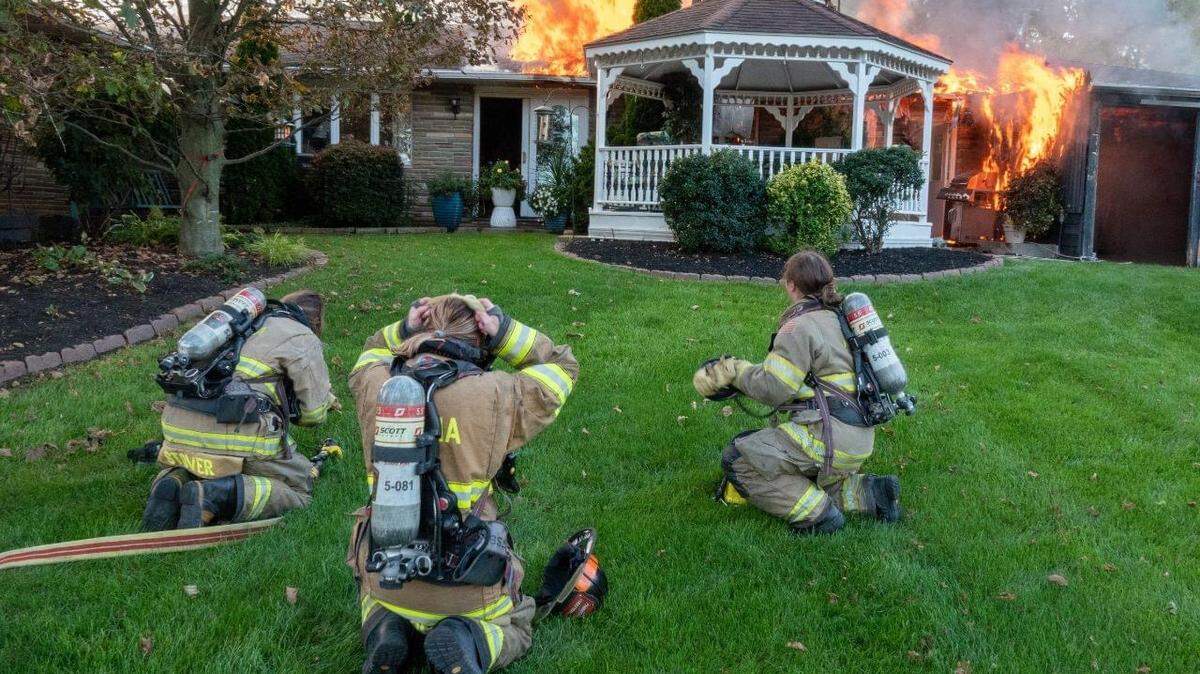 Three Alpha Fire Company volunteers, Claudia Rudisill, Kara Stover and Talia Cholach, made history this fall as the first all-woman initial attack crew in the 124-year history of the fire company during a College Township blaze.