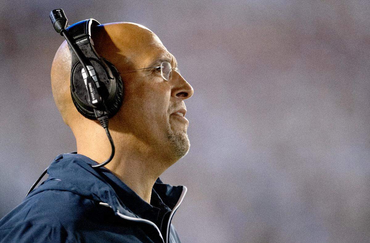 Penn State football coach James Franklin yells to players during the game against Illinois on Saturday, Sept. 28, 2024.