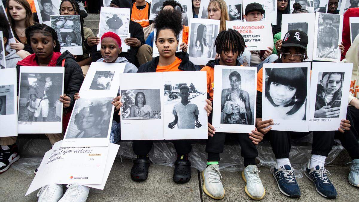 Hundreds rally at the state Capitol in Harrisburg Thursday to demand life-saving gun safety laws.