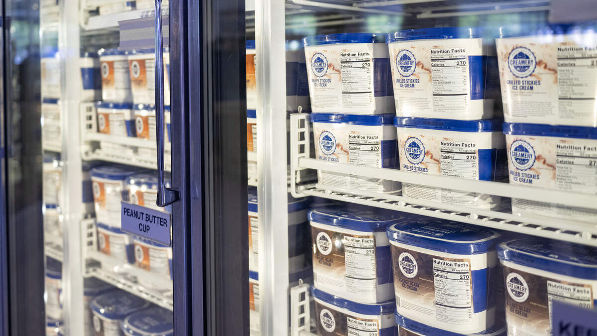 Freezers full of Penn State Berkey Creamery including the grilled stickies and peanut butter cup flavors.