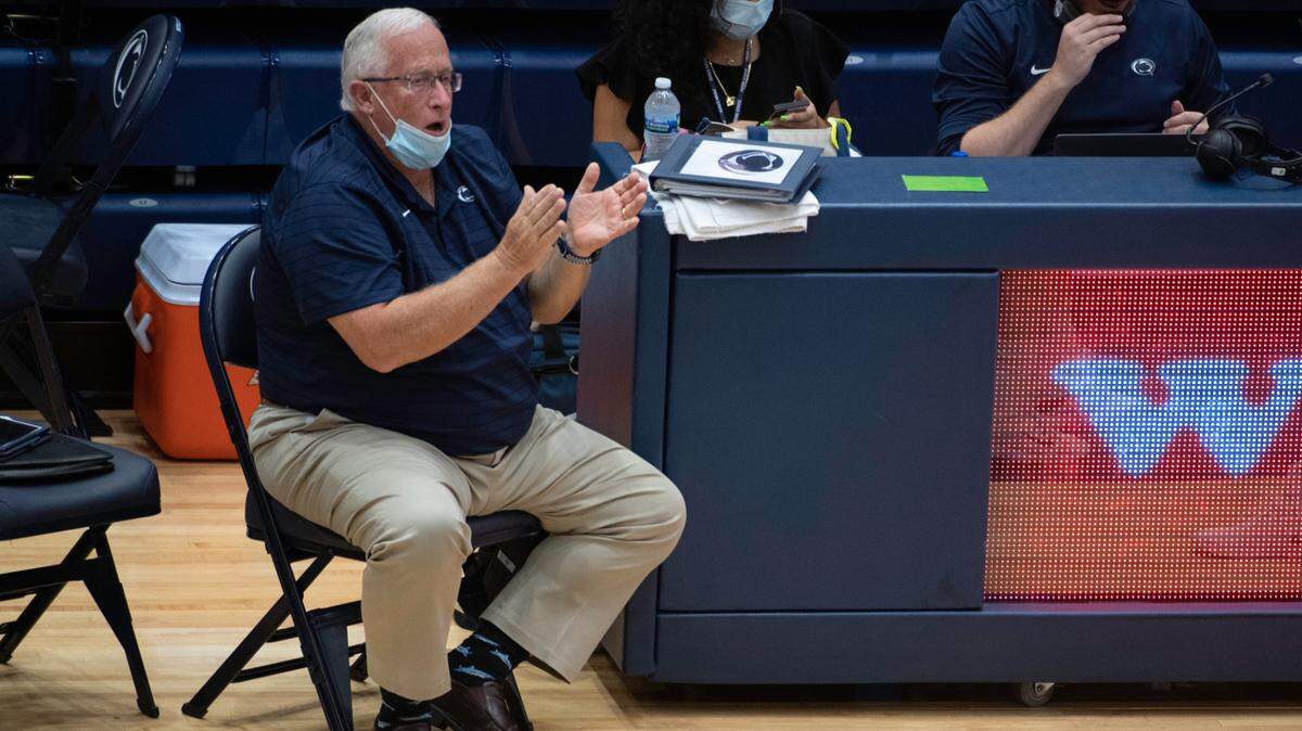 Penn State women’s volleyball head coach Russ Rose, pictured in October, announced his retirement on Thursday.