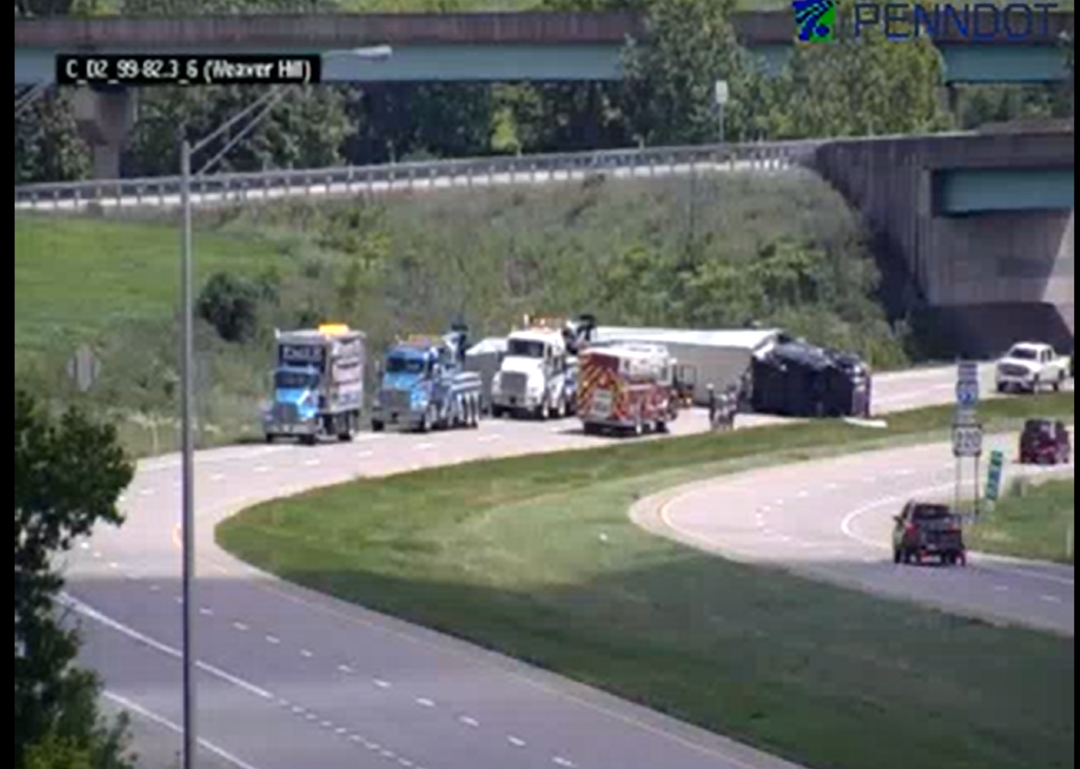 Interstate 99 North is closed at the Harrison Road exit due to a crash Saturday afternoon.