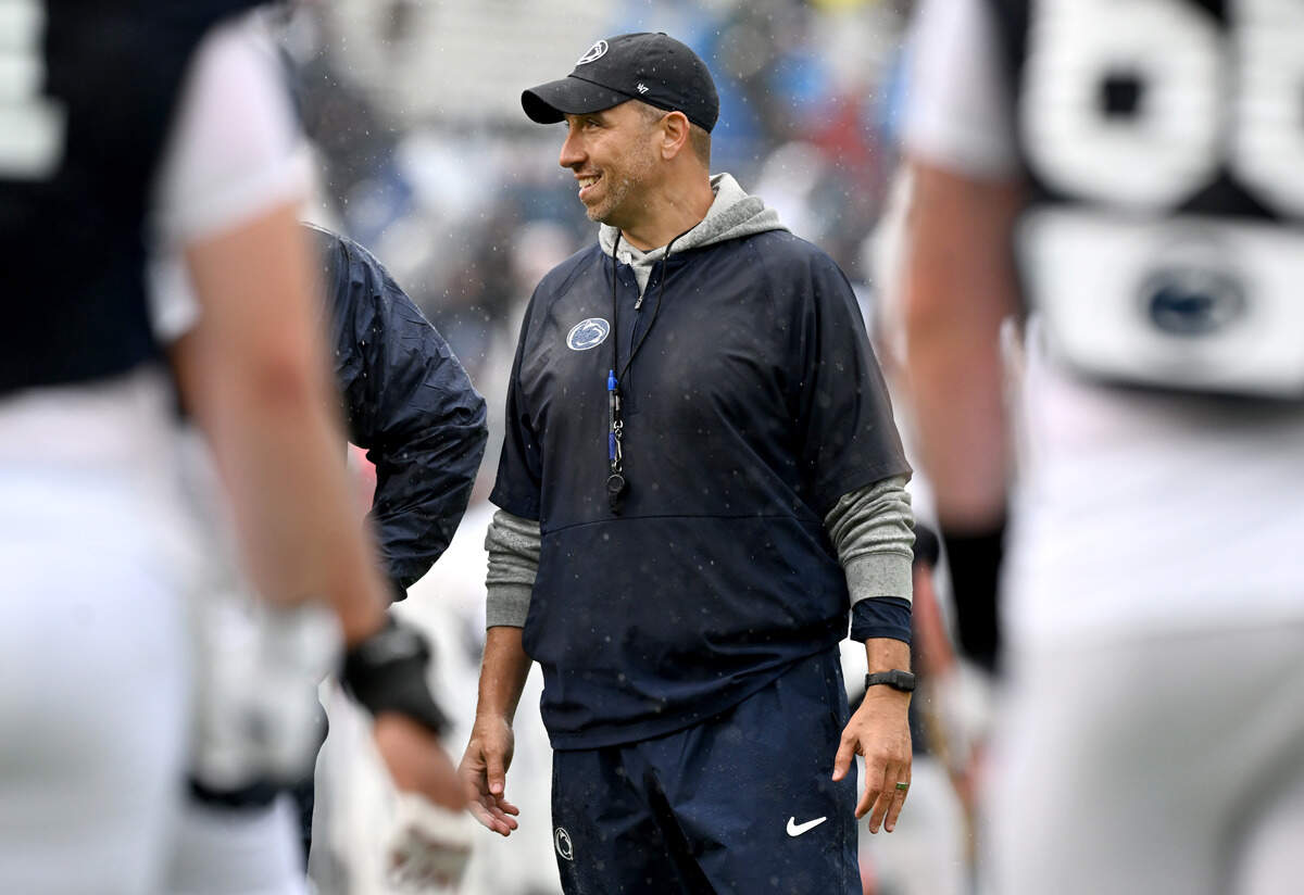 Penn State football coach Matt Campbell during the Blue-White Practice on Saturday, April 25, 2026.