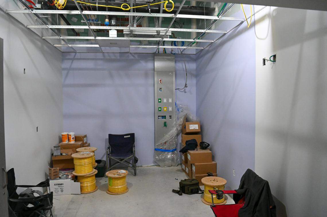 Construction work continues at Penn Highlands State College on Wednesday, Nov. 29, 2023.