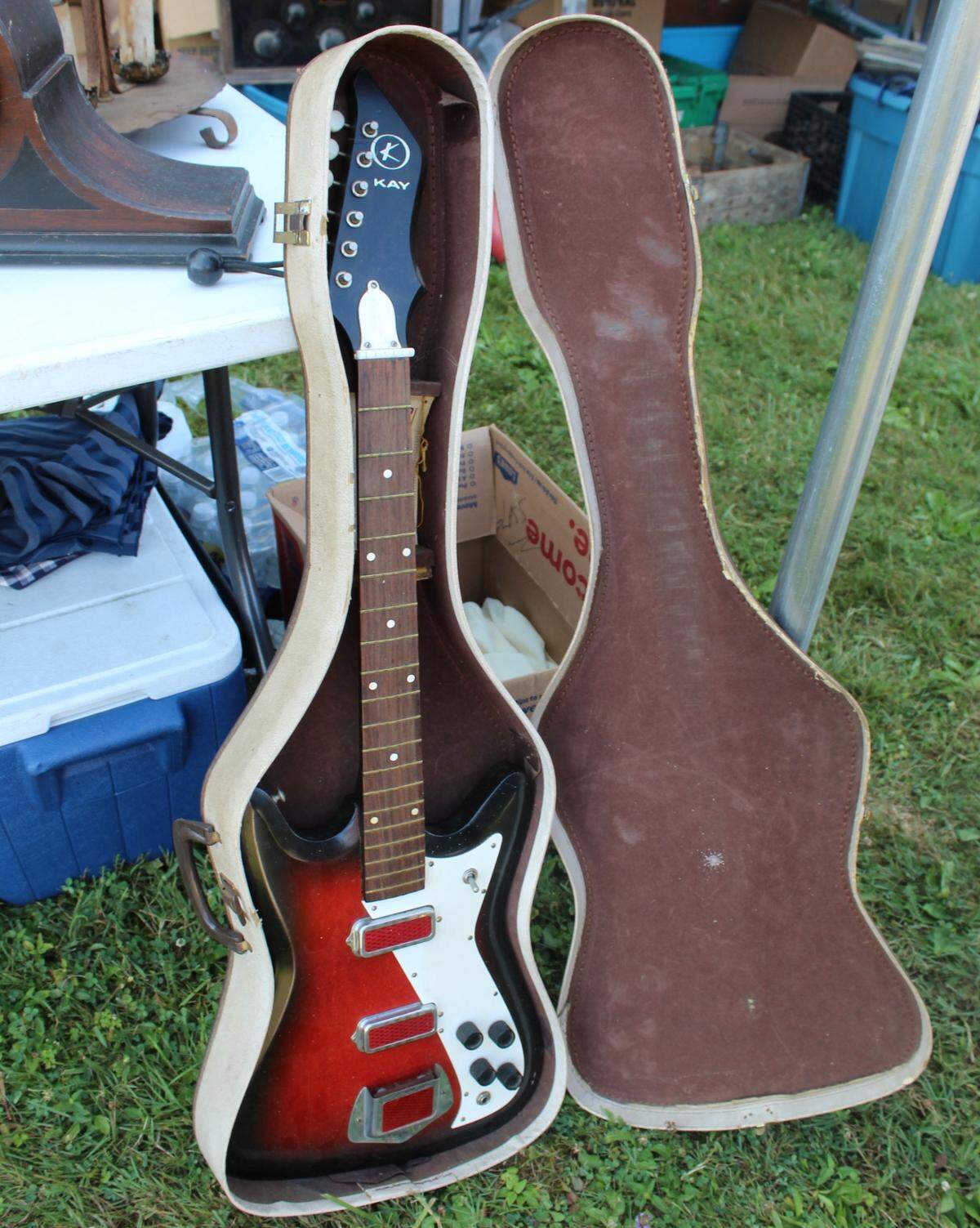 A 1966 Kay Electric Guitar found Friday at the 100 Mile Yard Sale that takes place in parts of Cameron, Centre, Clearfield and Elk counties.
