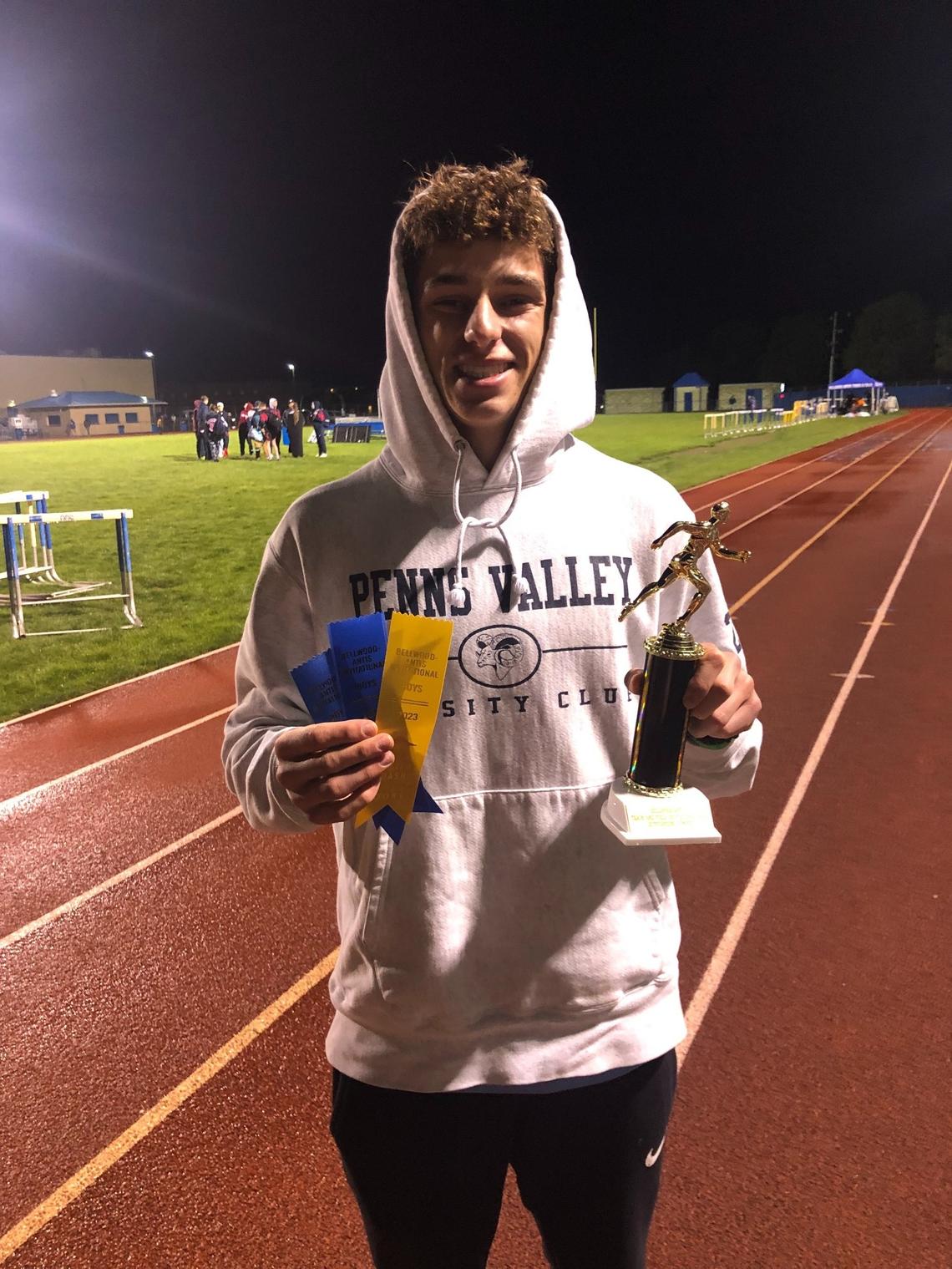 Penns Valley’s Miles Brooks was named the overall outstanding jumper award at the Bellwood Antis HS Invitational on Monday, May 1, 2023.