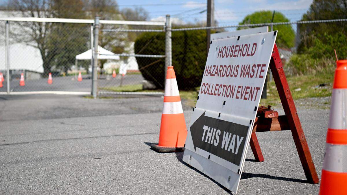 The gate to the Centre County Recycling and Refuse Authority was closed after the area was evacuated during the household hazardous waste collection event on Friday, April 26, 2024.