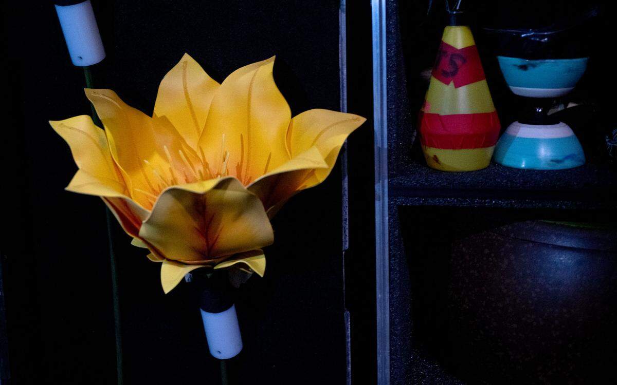 A look behind the scenes and at the props for Cirque du Soleil’s show “Ovo” at the Bryce Jordan Center on Thursday, March 27, 2025.