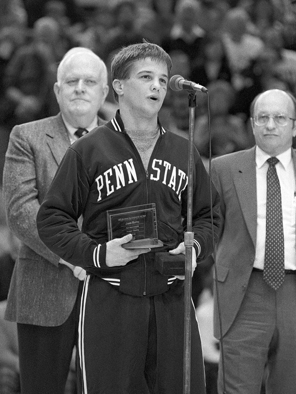 Penn State wrestler Jimmy Martin on February, 4, 1989. Photo by Pat Little