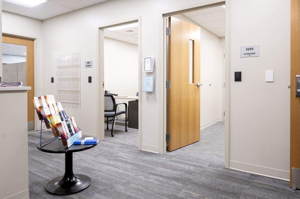 The lobby for the mental health, intellectual disabilities and early intervention and drug and alcohol office at the Centre County Community Service Building.