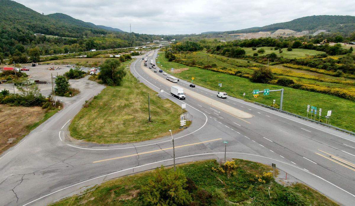 Traffic moves along Interstate 99 on Sept. 17, 2024. The intersection of Jacksonville Road and I-99 will close as part of the I-99/I-80 interchange project.