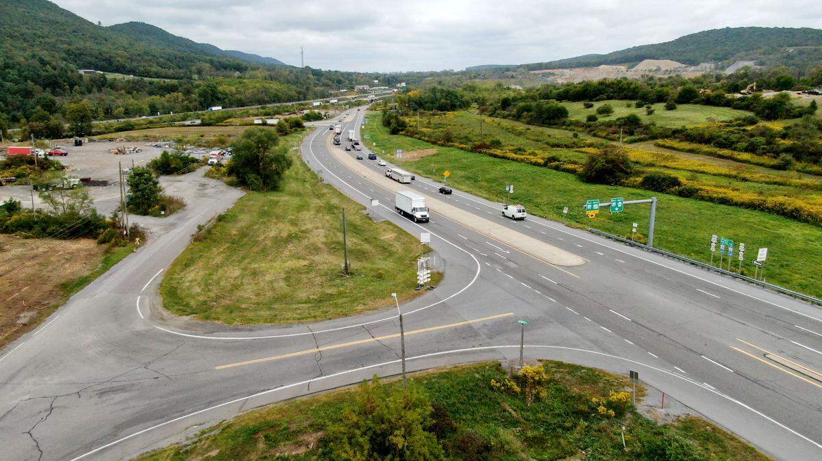 Traffic moves along Interstate 99 in September. Work on the I-99/Interstate 80 interchange project is expected to cause traffic impacts on Tuesday.