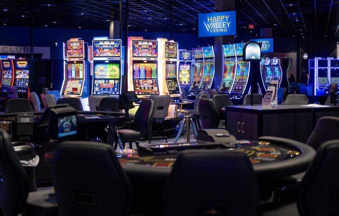 Table games and slot machines at Happy Valley Casino on Thursday, April 23, 2026, during a media tour.  