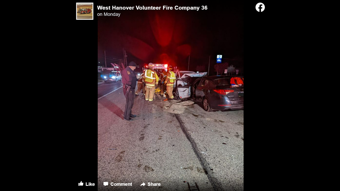 Pennsylvania State Police were assisted at the scene by West Hanover firefighters.