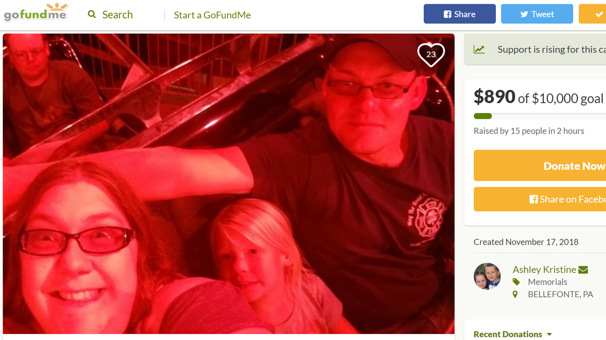 A GoFundMe was created on Nov. 17, 2018, to help pay for Crystal Wetzel’s funeral expenses. The 36-year-old Millheim Fire Company member died in a three-vehicle crash in Potter Township, according to state police at Rockview.