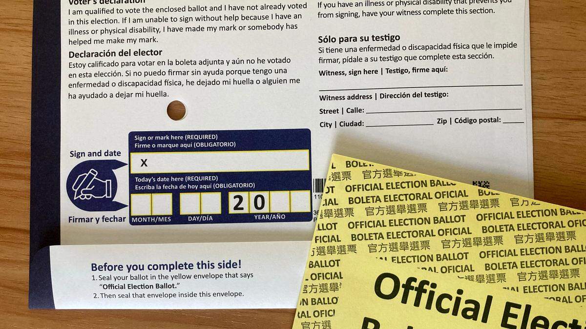A Pennsylvania mail ballot for the 2024 primary election.