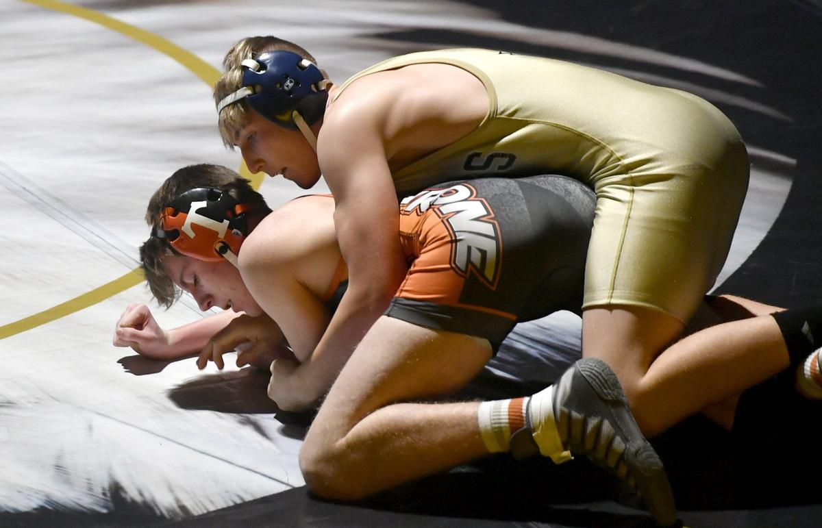 Bald Eagle Area’s Drew Koleno had two pins this week. His pin on Tuesday against Huntingdon was his 10th of the year.