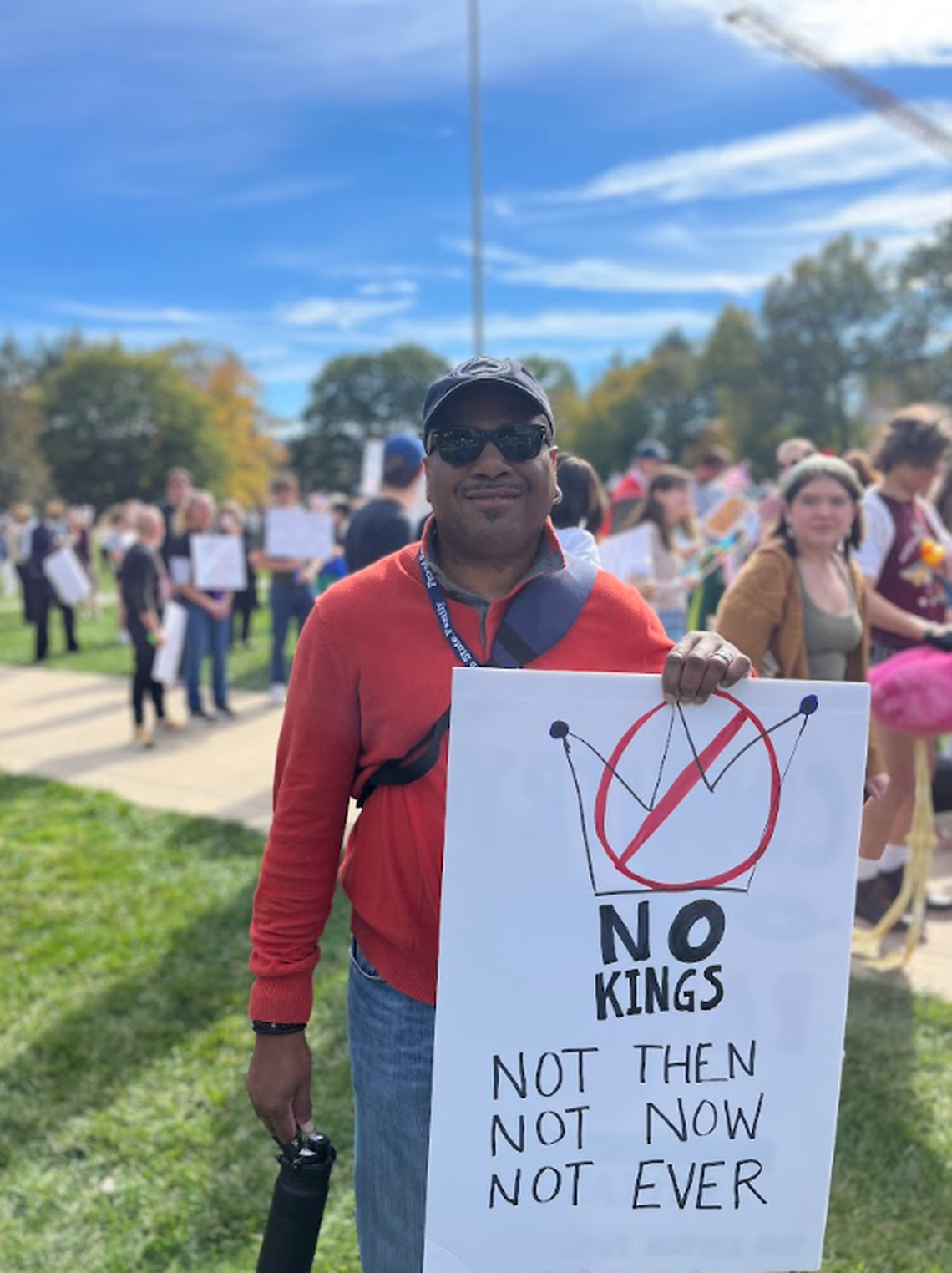 Philadelphia resident Walter Walker attended Saturday’s No Kings protest, which was held in opposition of the actions taken by President Donald Trump and his administration. The event was one of more than 2,500 scheduled No Kings protests to take place across the country Saturday.