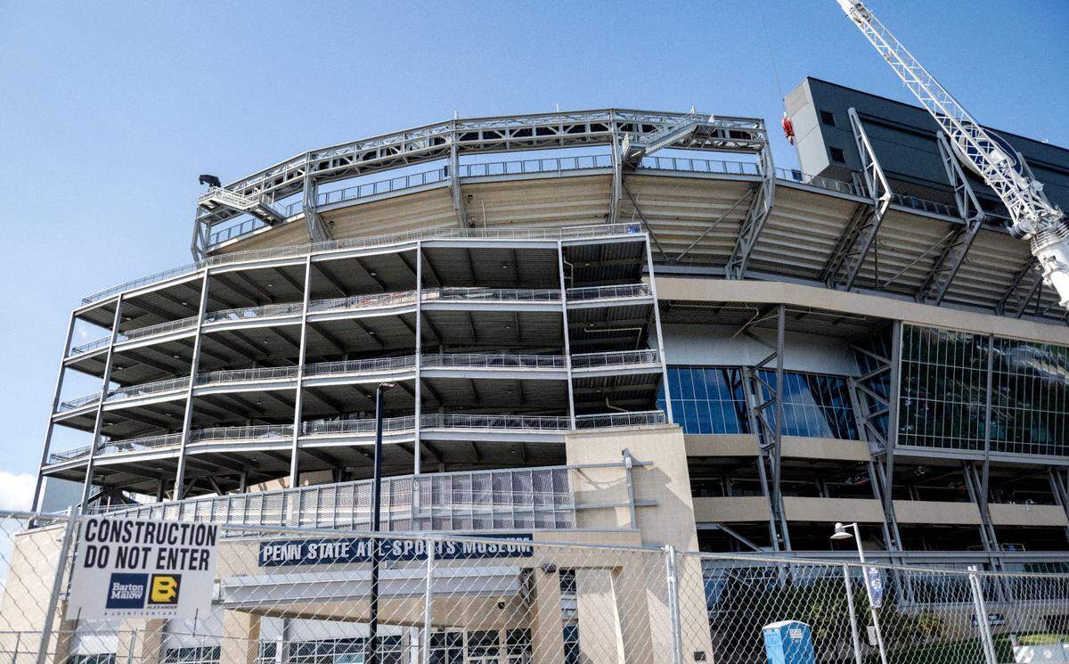 Construction continues at Beaver Stadium on Thursday, Aug. 22, 2024.