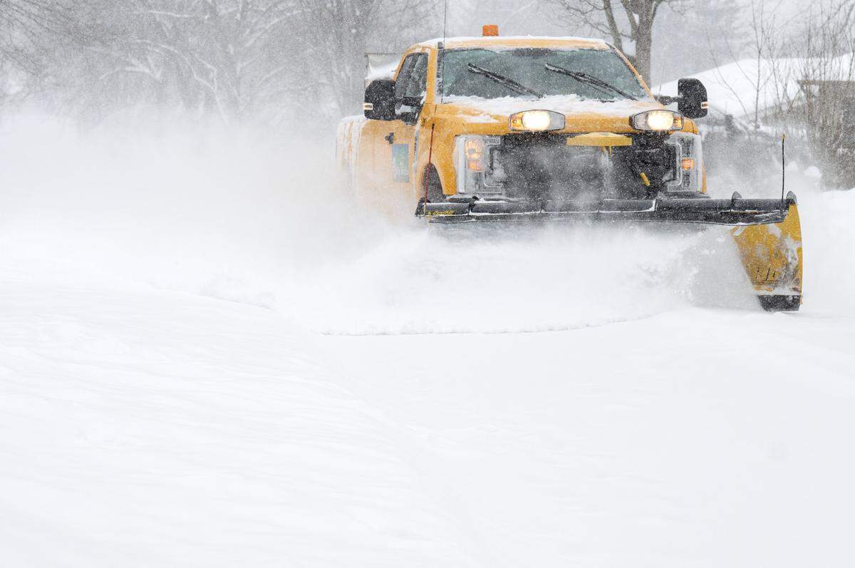 A College Township truck plows the snow on Sunday, Jan. 25, 2026.  