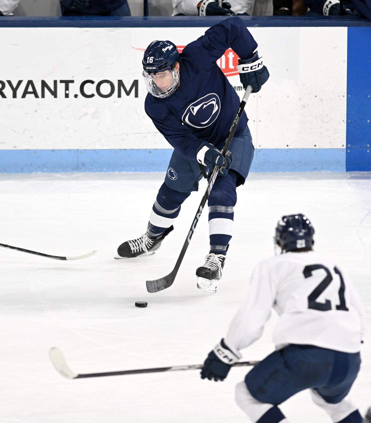 Penn State’s Dylan Lugris during practice on Monday, April 7, 2025 at Pegula Ice Arena.