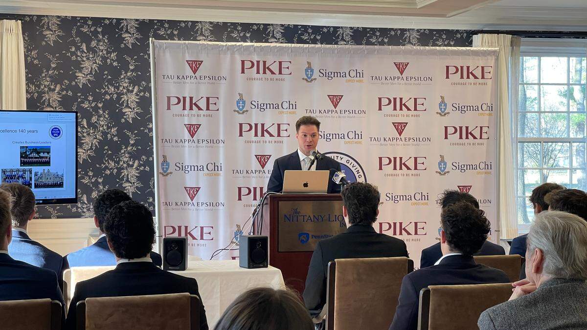 Three fraternities at Penn State created an independent, student-run State College Interfraternity Council during a press conference at the Nittany Lion Inn on March 21.
