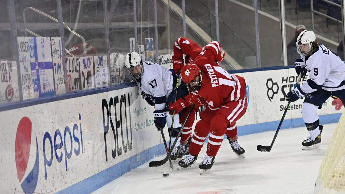 ‘We did it to ourselves,’ coach Guy Gadowsky says as Penn State hockey falls to Wisconsin