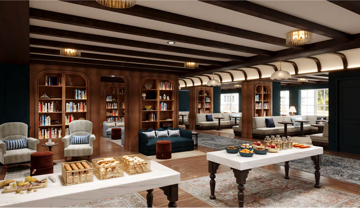A rendering of the lobby at the newly renovated Nittany Lion Inn.