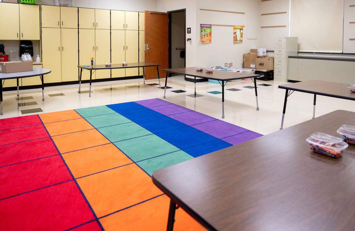 A classroom at Miles Township Elementary that’s usually a kindergarten room will be used for guidance this year.