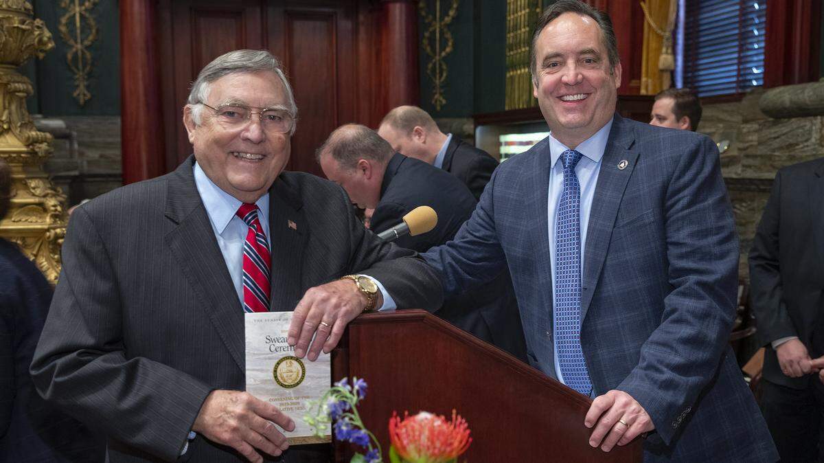 Former state Sen. J. Doyle Corman attends the swearing in ceremonies in the Senate in January.