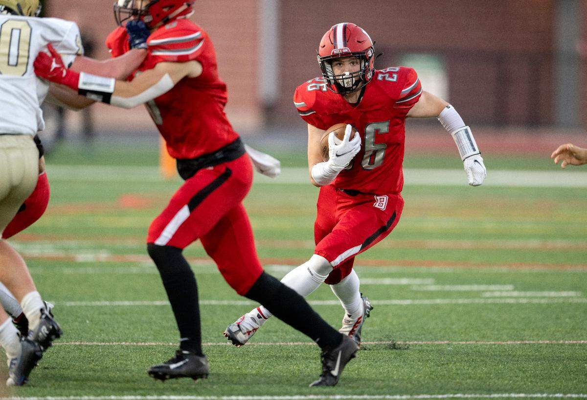 Bellefonte’s Sherman Lowry cuts down the field with the ball during the game against Bald Eagle Area on Friday, Sept. 9, 2022.