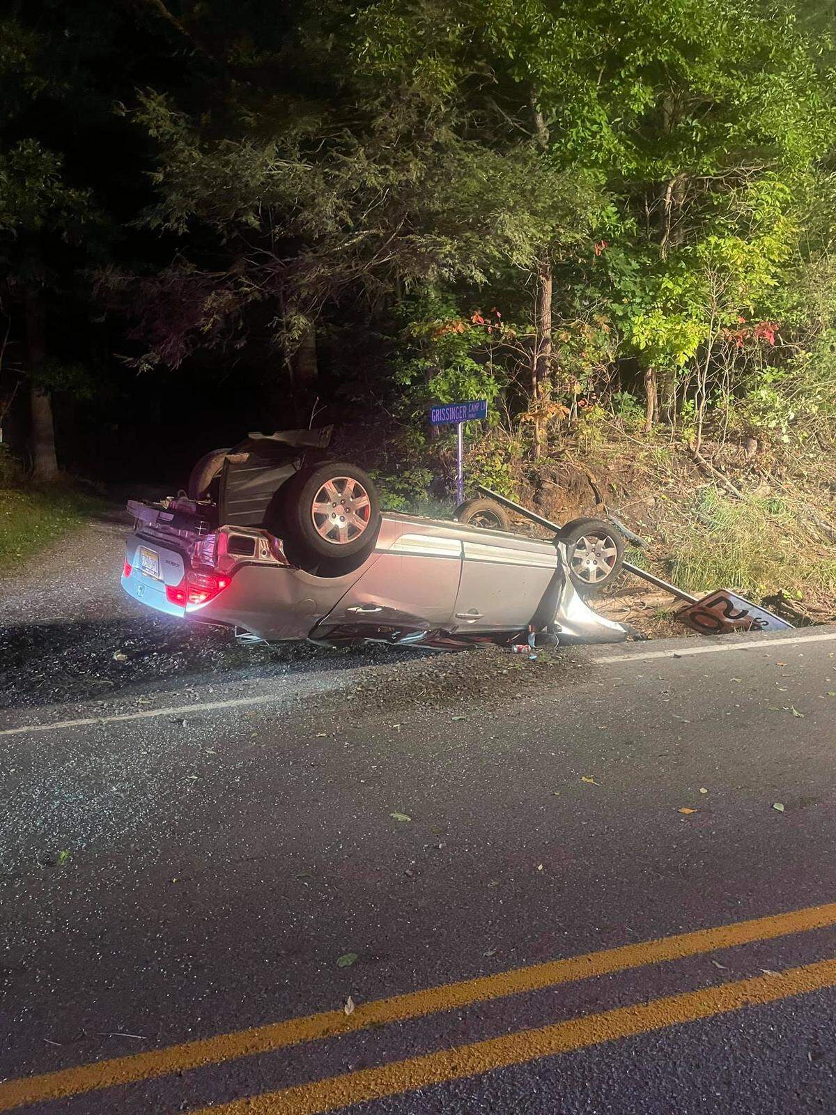 A Butler County man crashed a sedan about 1 a.m. Oct. 3, 2021, near Pine Grove Mountain.