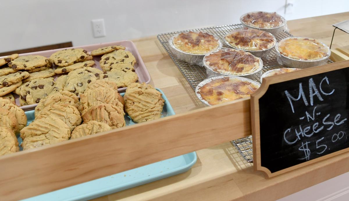 Cookies and mac and cheese at Cameron Bakeries on Front Street in Philipsburg on Thursday, March 14, 2019. The couple who owns the bakery moved their business from Brooklyn, New York last year.