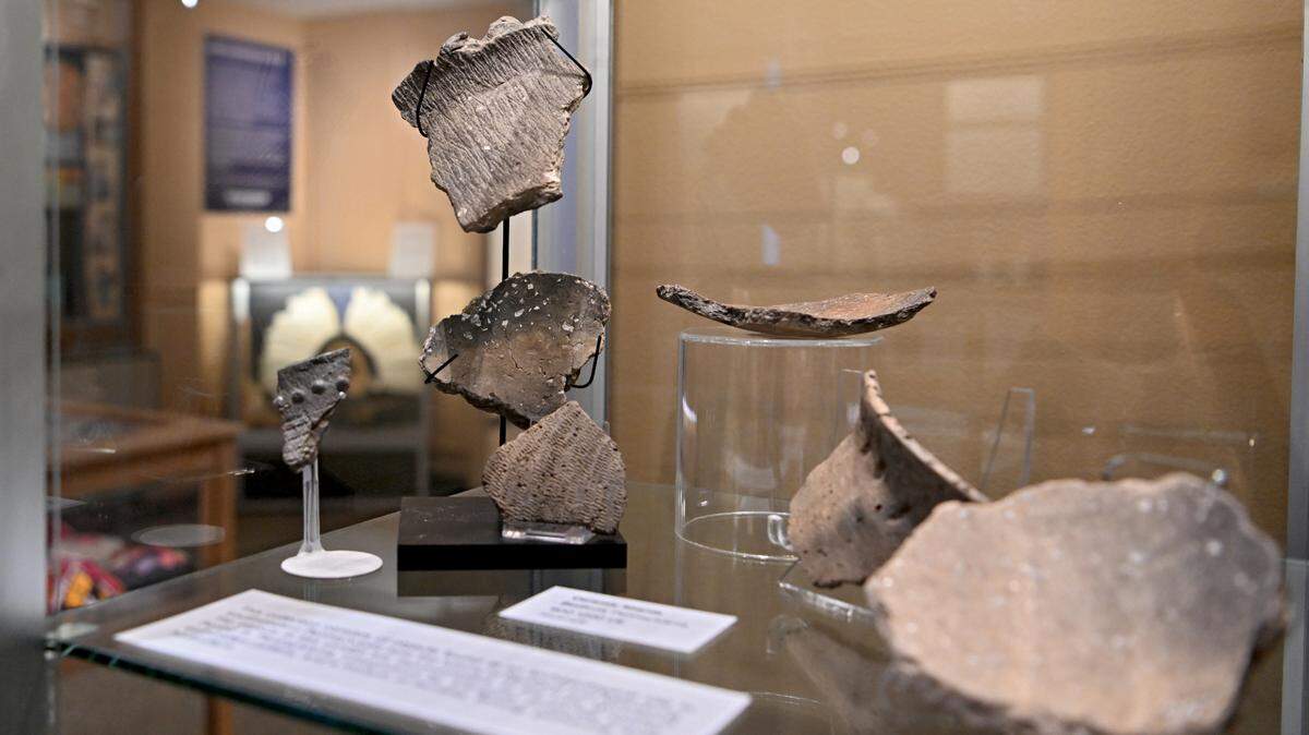 A collection of objects found in southwestern Pennsylvania representative of the Late Woodland Period sit on display at the Matson Museum of Anthropology Feb. 14. No human remains or known sacred objects are on display and were officially removed from the museum’s listed holdings in 1987. They’ve remained in storage ever since.
