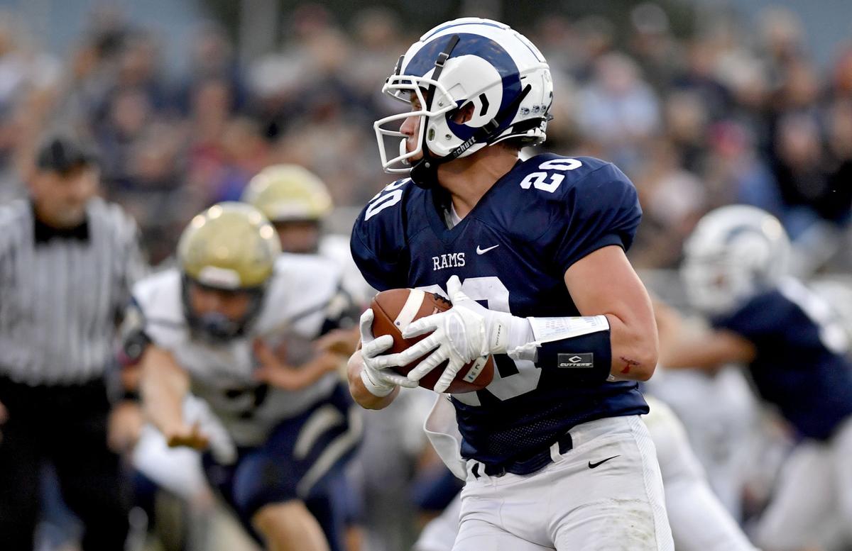 Penns Valley’s Logan Snyder makes a catch and runs with the ball during the game against Bald Eagle Area on Friday Sept. 6, 2019. Penns Valley won, 42-7.