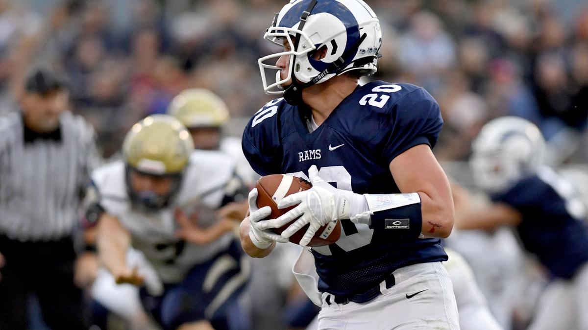 Penns Valley’s Logan Snyder makes a catch and runs with the ball during the game against Bald Eagle Area on Friday Sept. 6, 2019.  Penns Valley won, 42-7.