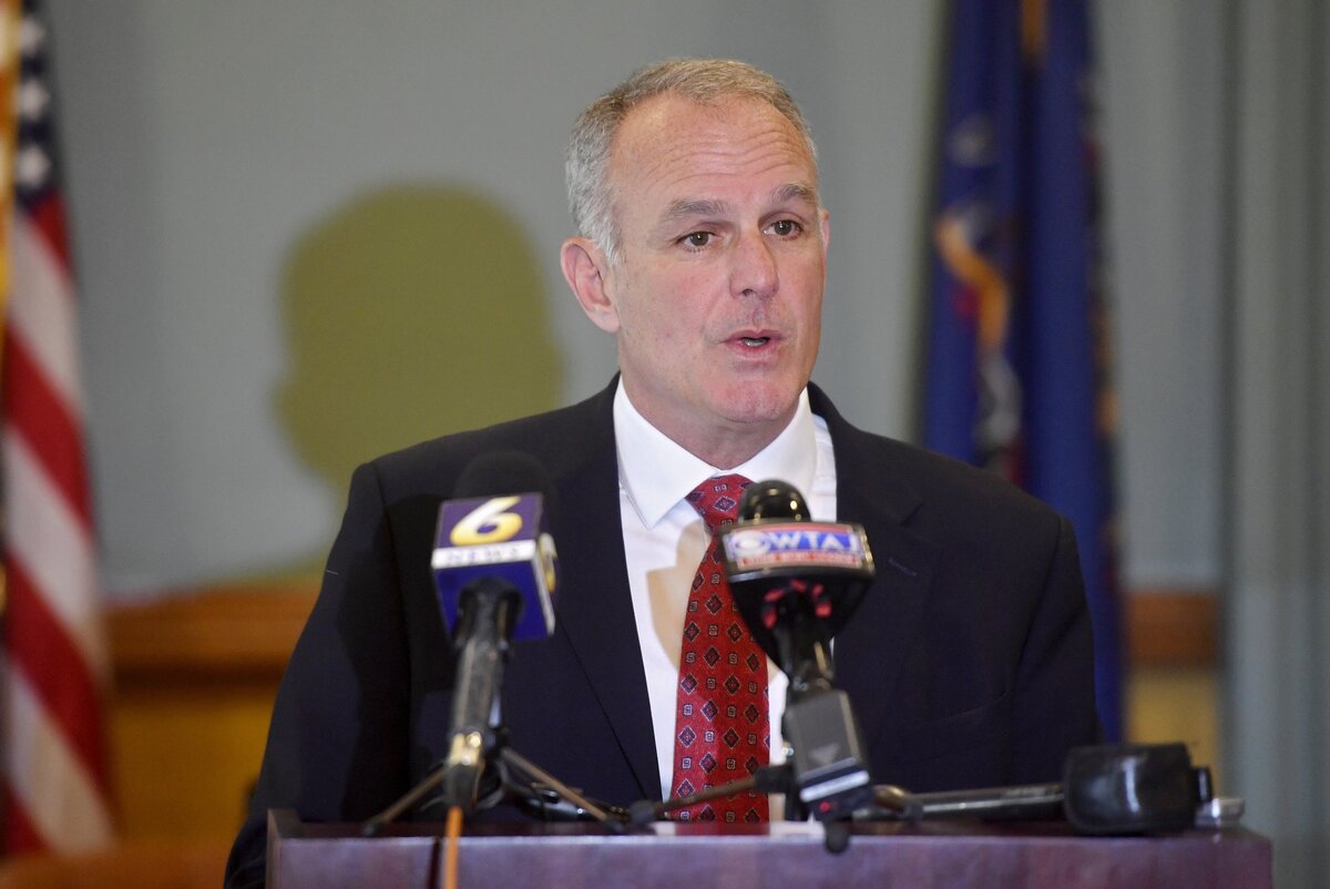 Centre County District Attorney Bernie Cantorna holds a press conference on the conclusion of the investigation in to the January 24, 2019 shootings in State College.