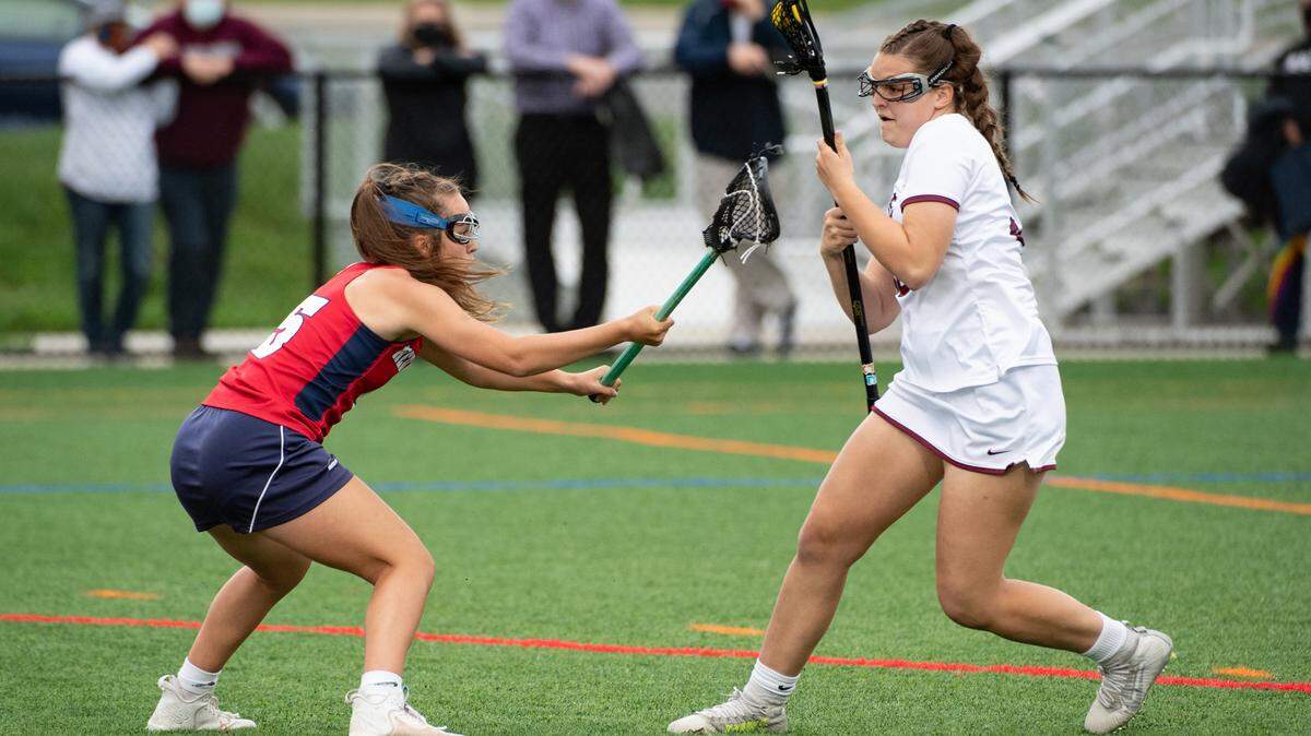 State College’s Lizzie Paterno runs with the ball during an April 29 lacrosse game against Red Land High School in State College.