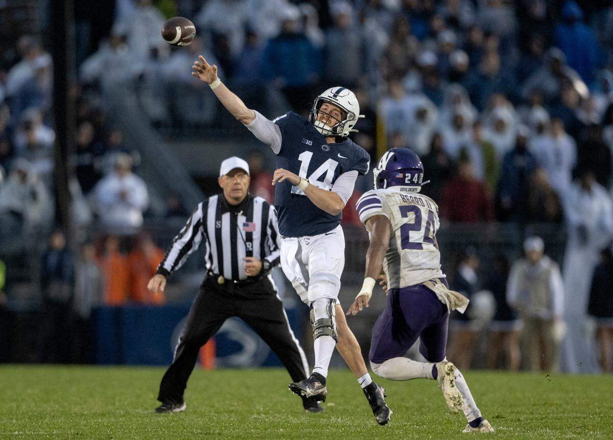 Penn State quarterback Sean Clifford throws a pass that was incomplete during the game on Saturday, Oct. 1, 2022.