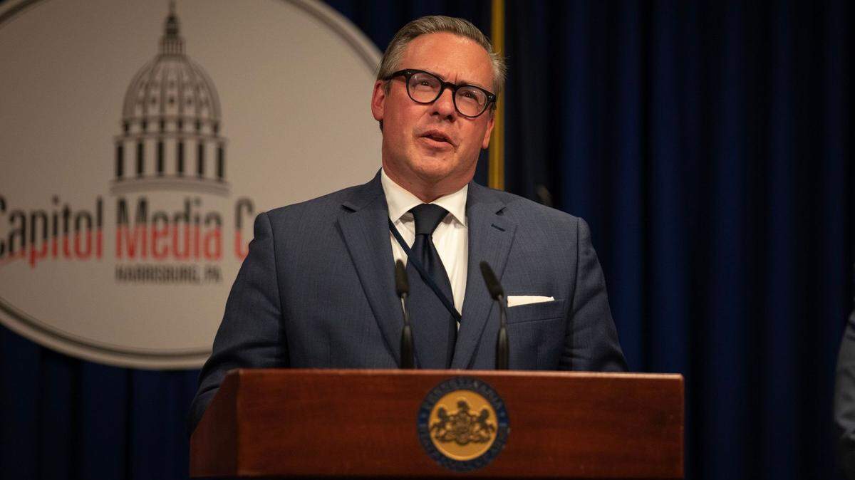 Pennsylvania Department of State’s Acting Secretary of the Commonwealth Al Schmidt holds a press conference at the Capitol in Harrisburg.