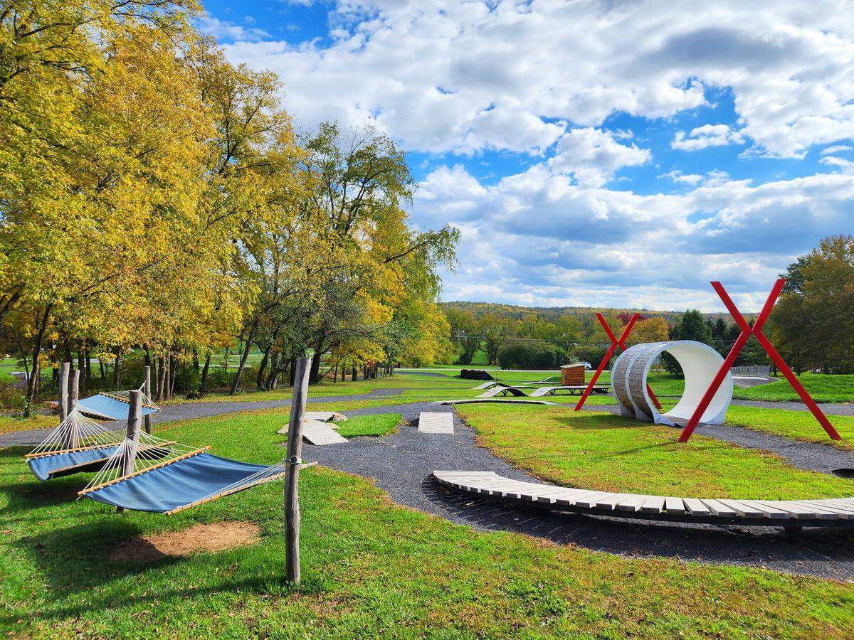 A view of the Bellefonte KOA’s bike park built in 2021.