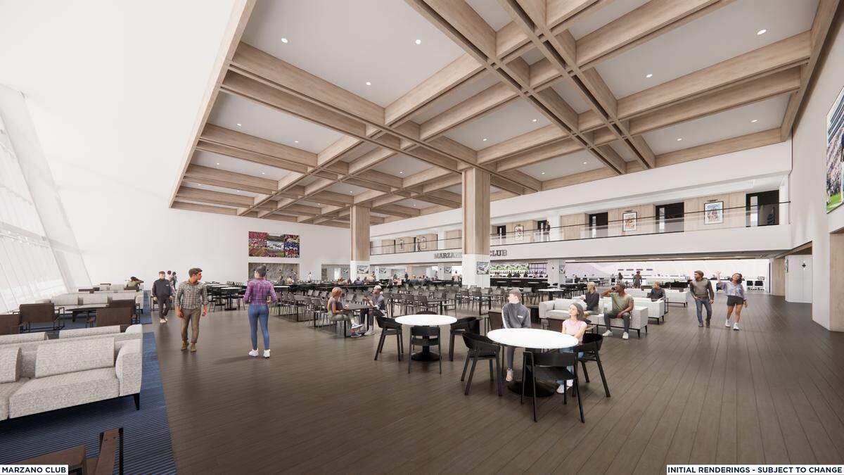 A rendering of the Marzano Club as part of Beaver Stadium’s nearly $700 million renovation.