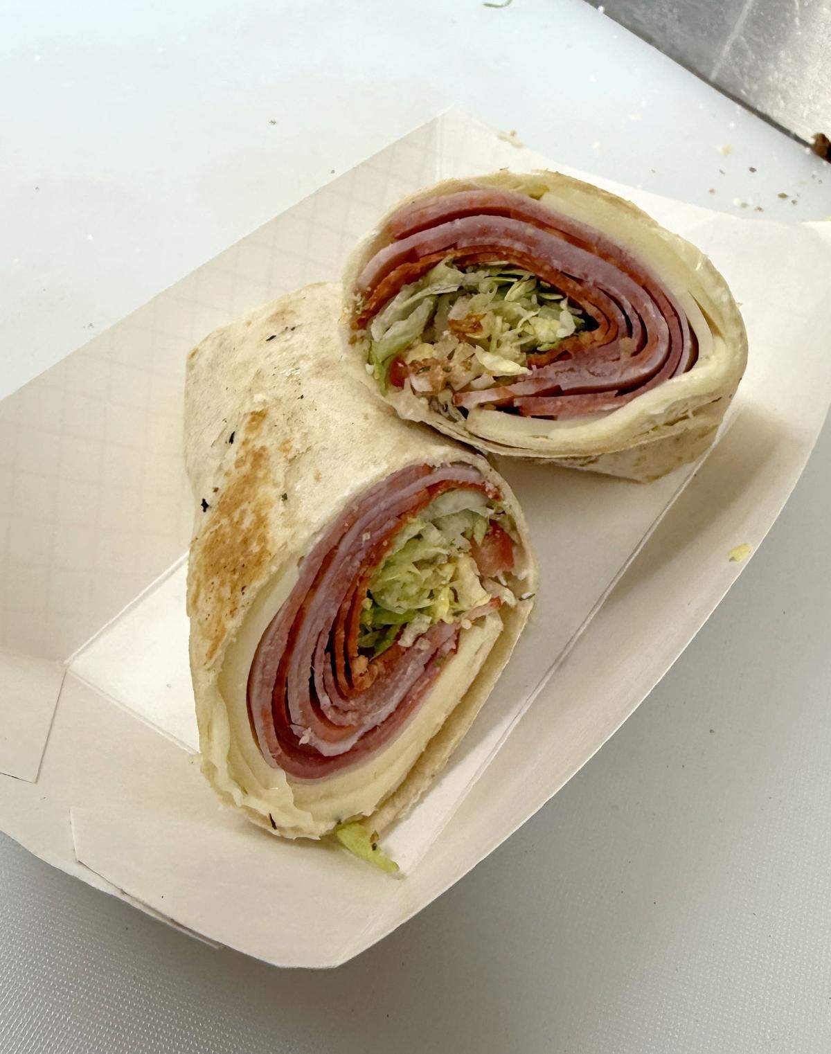 An Italian wrap from Bar-Bees Lunchbox is pictured.