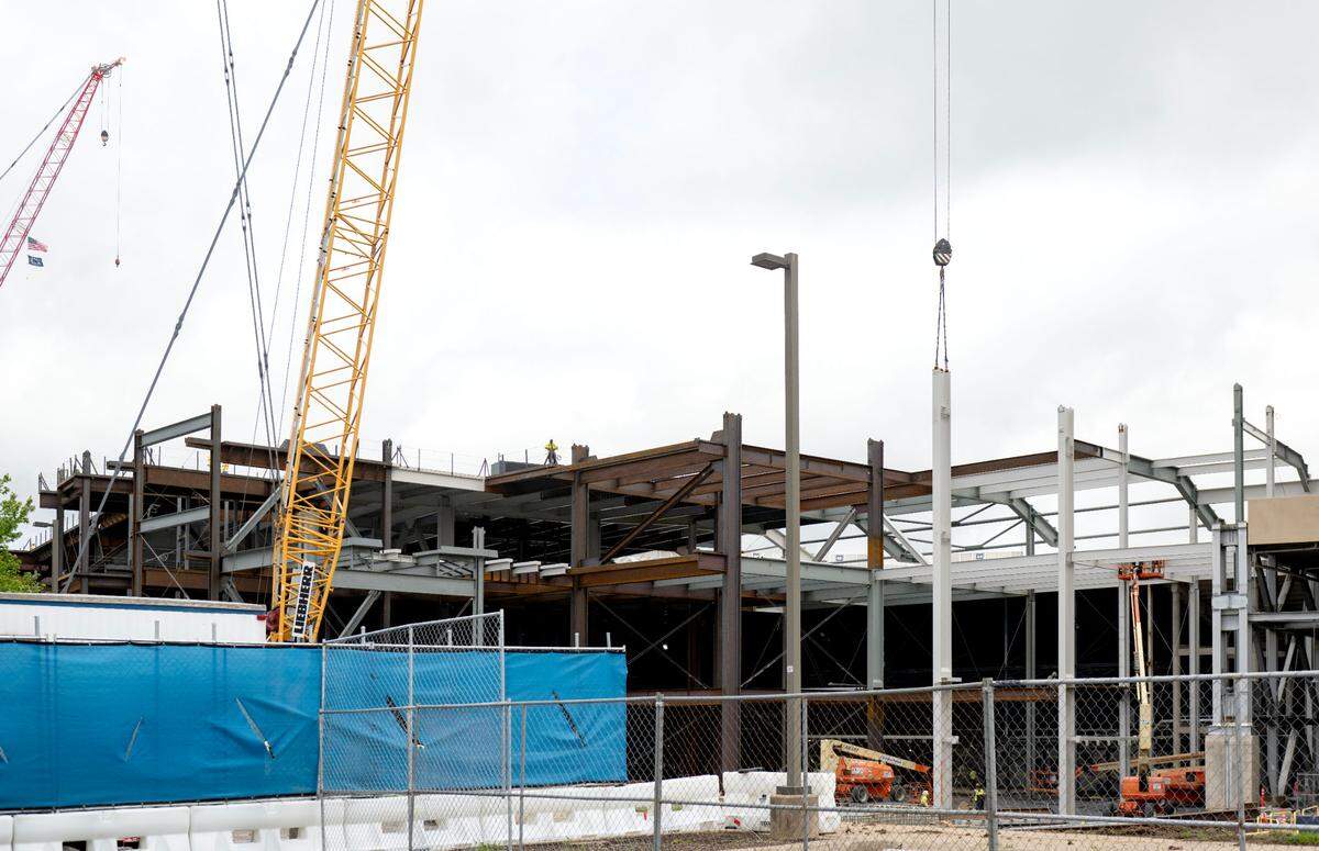 Construction continues on the west side of Beaver Stadium on Thursday, May 29, 2025. 