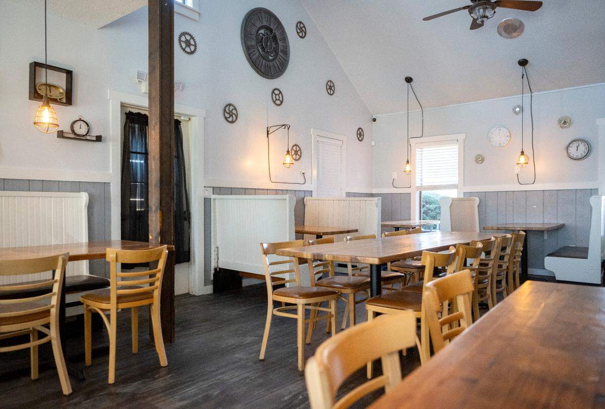 One of the dining spaces at the Blonde Bistro Brew Works at 226 Nittany Valley Drive in Zion.