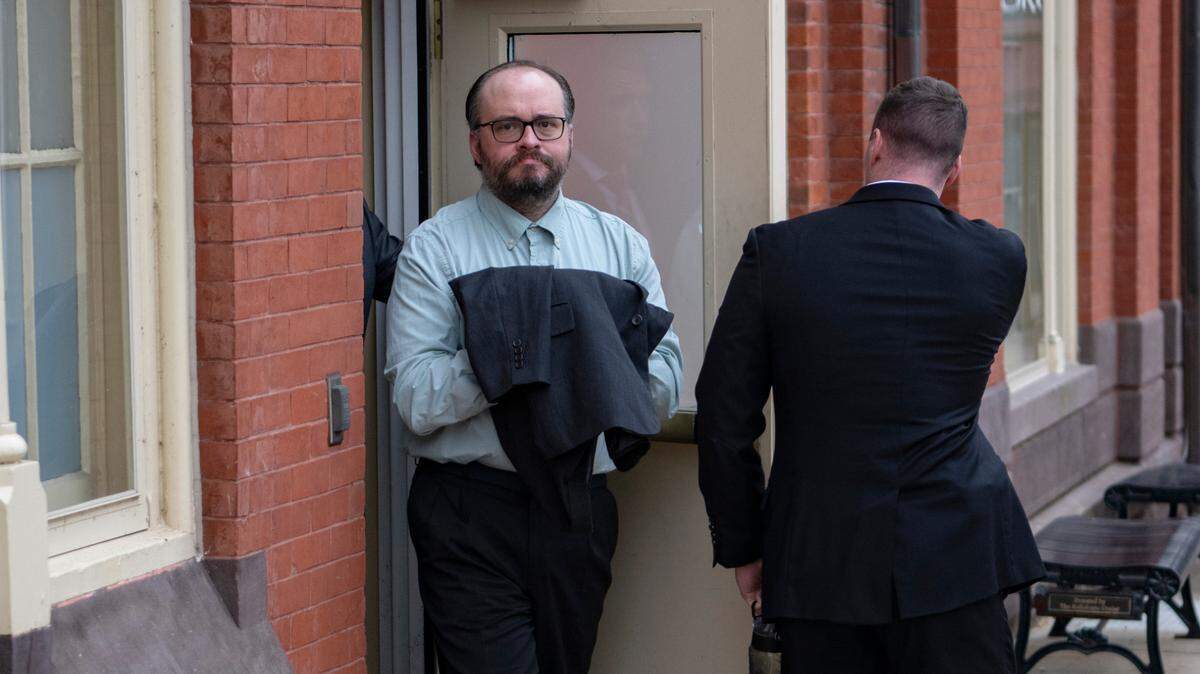 Christopher Kowalski leaves the Centre County Courthouse Annex after the first day of his trial Monday, Oct. 31, 2022. Kowalski is accused of killing Jean Tuggy in her home in 2016.
