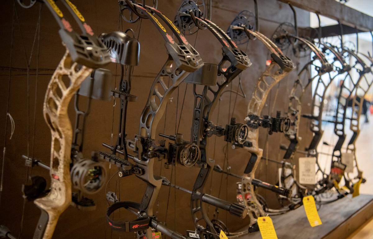 Bows at Average Jack Archery on North Front Street in Philipsburg.