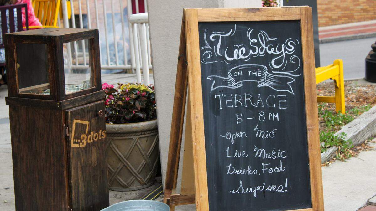 Tuesdays on the Terrace is a weekly “community block party,” according to 3 Dots Downtown Executive Director Erica Quinn, that brings community members to the East Beaver Avenue location for art, entertainment, food and beverages.