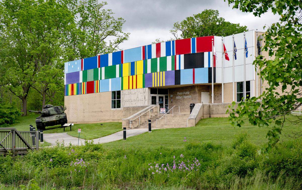 Flowers bloom around the The Pennsylvania Military Museum in Boalsburg on Monday, May 19, 2025. The museum is currently closed for renovations.